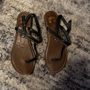 Charming Charlie Black and Brown Sandals